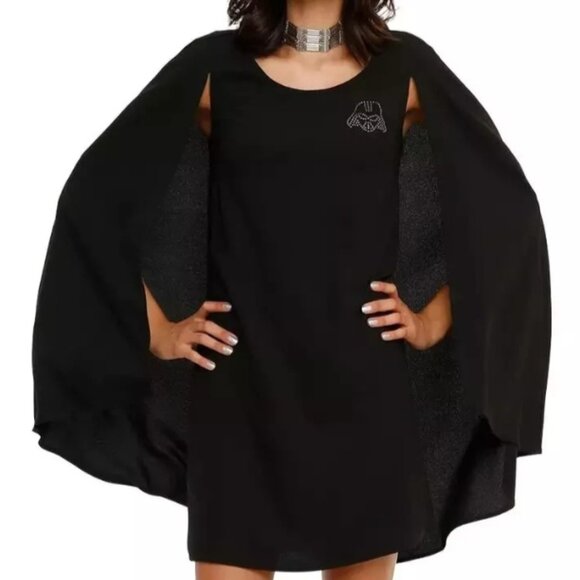Her Universe Star Wars Studded Darth Vader Black Sleeveless Dress Cape Large - Picture 2 of 10
